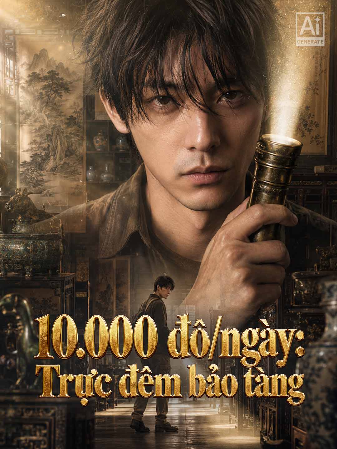 Poster phim ngắn 10.000 đô/ngày: Trực đêm bảo tàng