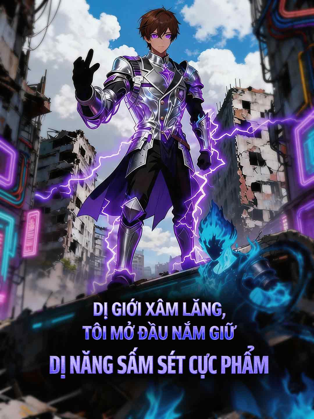 Poster phim ngắn Dị Giới Xâm Lăng, Tôi Mở Đầu Nắm Giữ Dị Năng Sấm Sét Cực Phẩm
