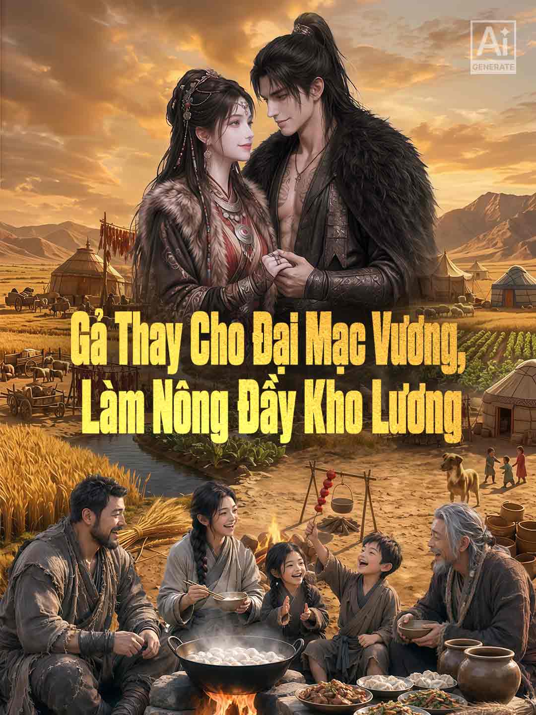 Poster phim ngắn Gả Thay Cho Đại Mạc Vương, Làm Nông Đầy Kho Lương