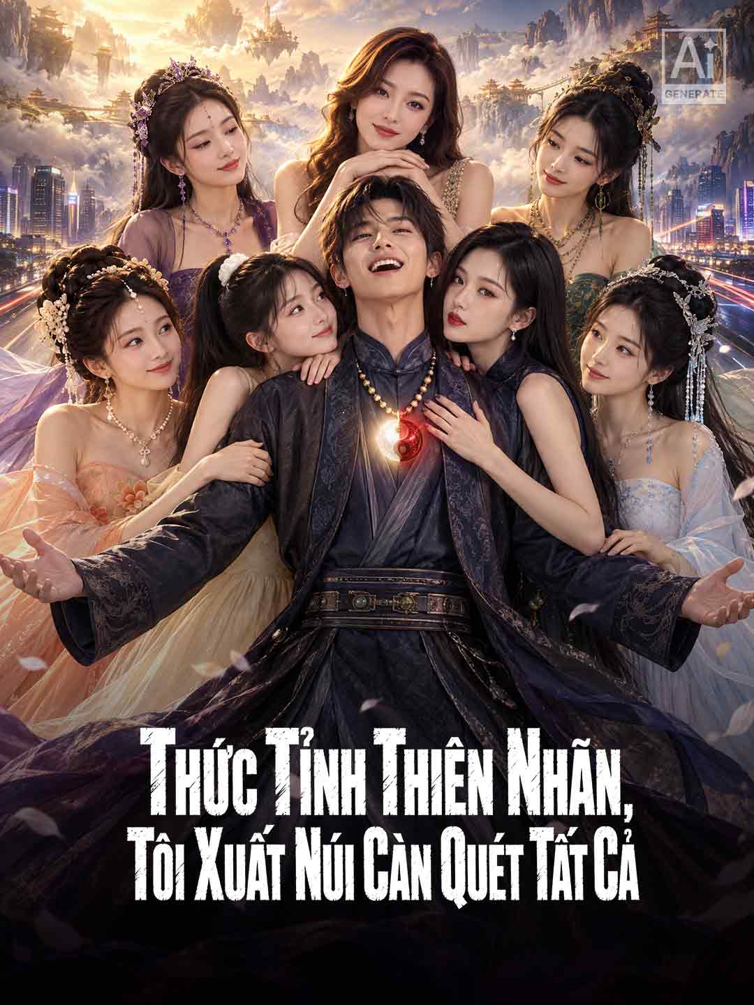 Poster phim ngắn Mở đầu thức tỉnh Thiên nhãn, tôi xuống núi càn quét tất cả