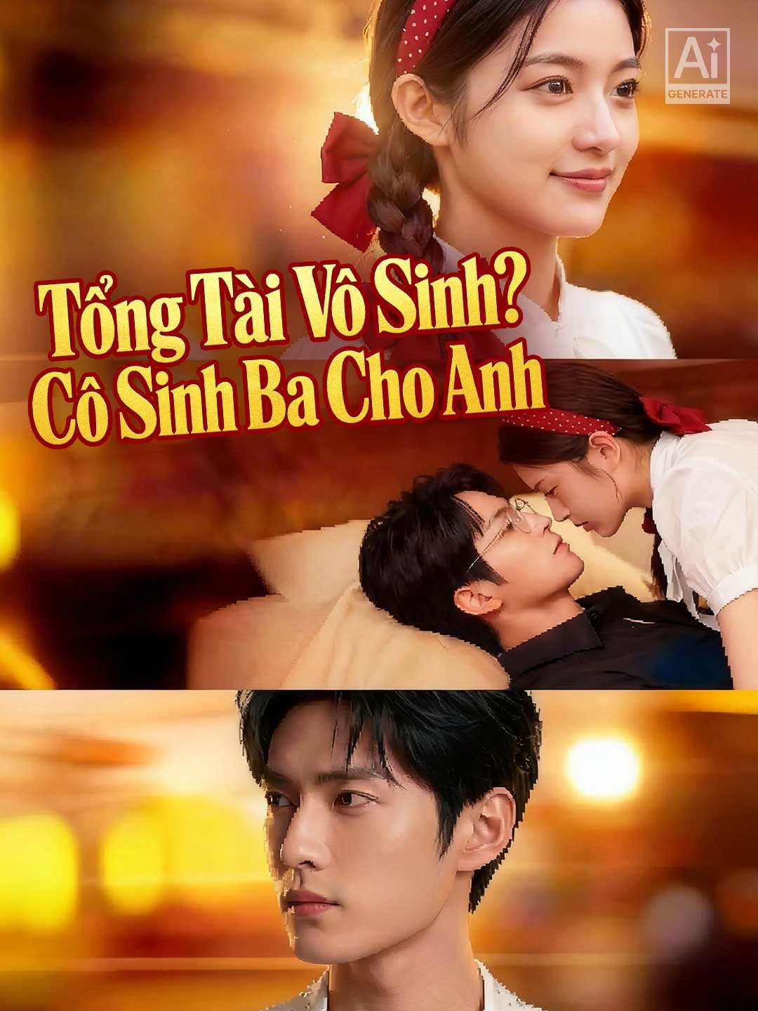 Poster phim ngắn Tổng Tài Vô Sinh? Cô Sinh Ba Cho Anh